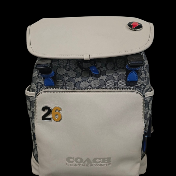 Coach White and Blue Men's Backpack - Picture 1 of 11